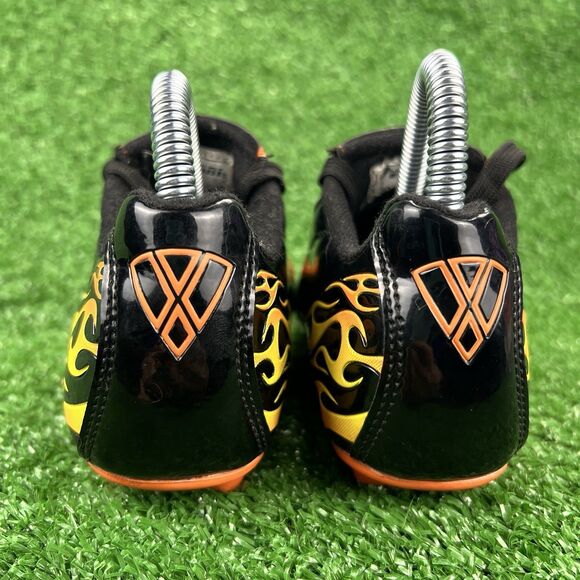 Vizari Blaze FG Soccer Cleats Youth 11.5C Black Orange Firm Ground Shoes Flames - Picture 11 of 16